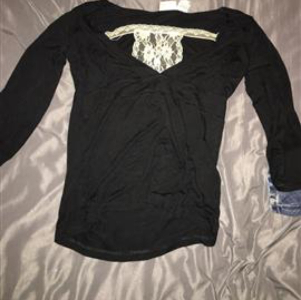 Black shirt with lace